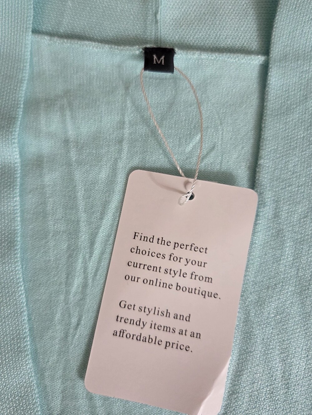 Aamilife Open Front Cardigan Knit Sweater NEW Medium -Mint Green -Quarter Sleeve - Picture 8 of 12